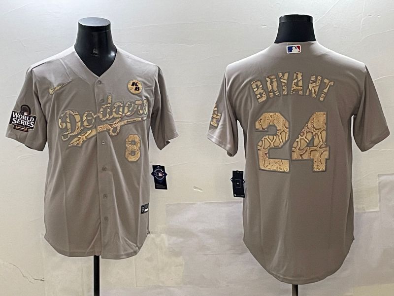 Men Los Angeles Dodgers #24 Bryant Grey Fashion Game 2025 Nike MLB Jersey style 3062->los angeles dodgers->MLB Jersey